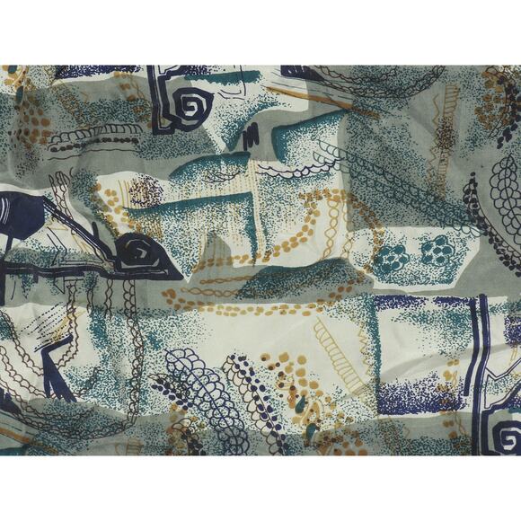 Vintage New Wave Funky Abstract All Over Print Boys Kids NWOT 100% Silk Shirt XL - Picture 2 of 4